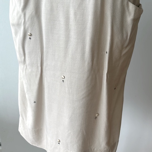 Vintage beige wiggle dress with pockets size 6 - Picture 4 of 14